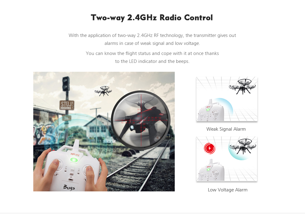 MJX B3 Bugs 3 RC Quadcopter RTF Two-way 2.4GHz 4CH with Action Camera Bracket MJX B3 Bugs 3 RC Quadcopter RTF Two-way 2.4GHz 4CH with Action Camera Bracket
