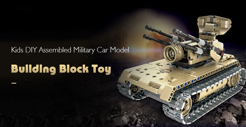 DIY Electric Remote Control Self-propelled Artillery Building Blocks Children Educational Toy