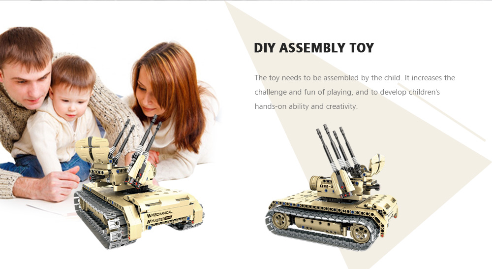 DIY Electric Remote Control Self-propelled Artillery Building Blocks Children Educational Toy