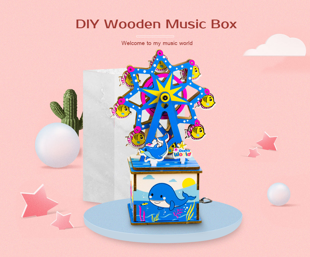 OK003 Creative DIY Wooden Crafts Puzzles Handmade Mechanical Music Box