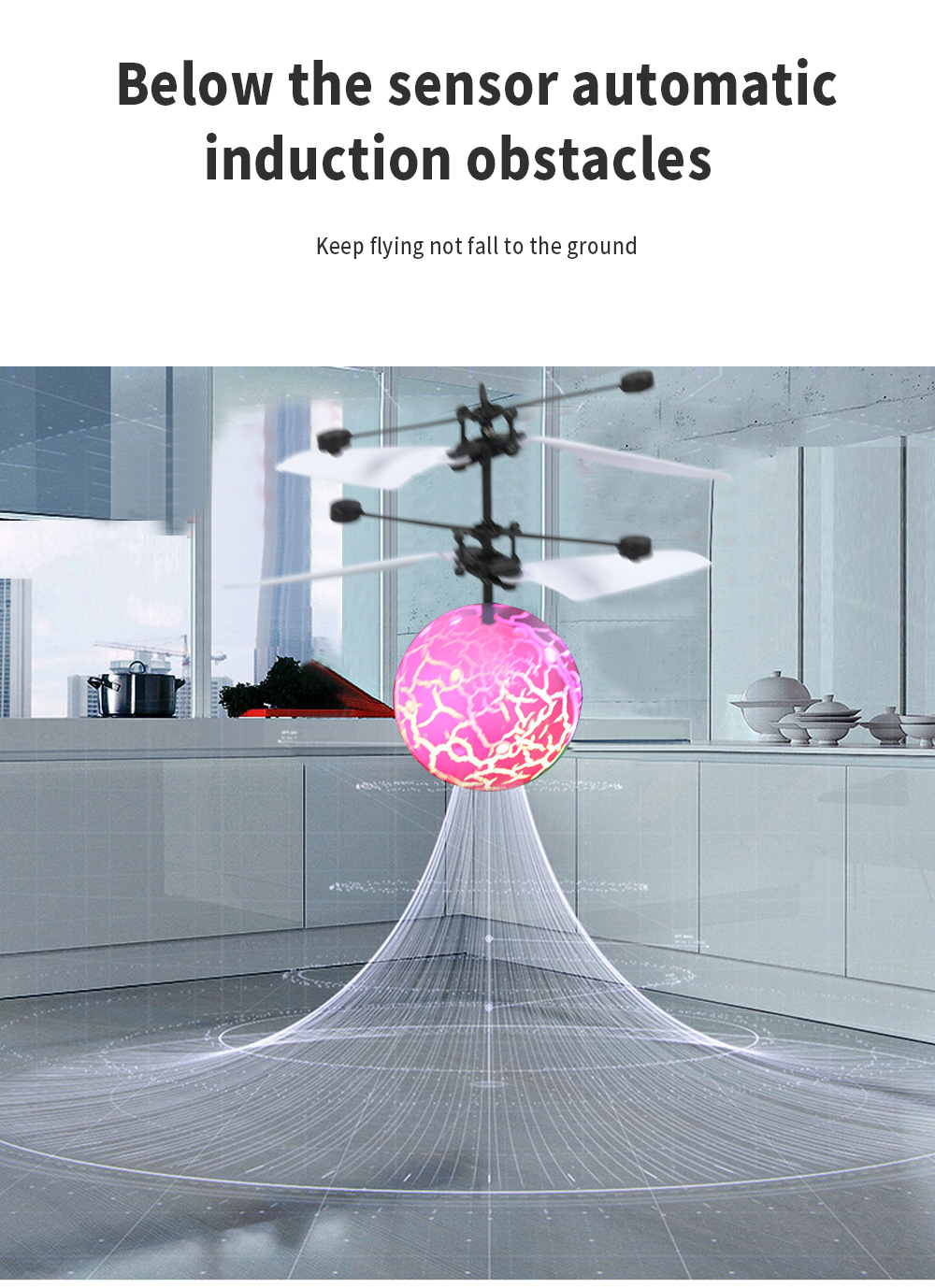 Intelligent Induction Flying Luminous Ball with Colored Light