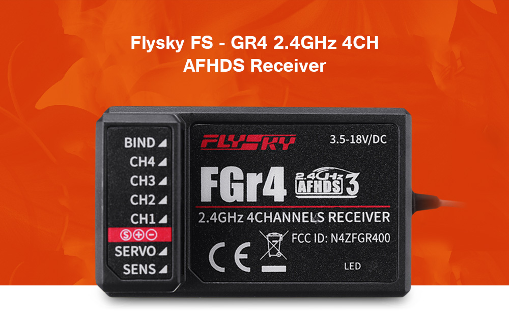 Flysky FS - GR4 2.4GHz 4CH AFHDS Receiver for FS - NB4 + FS - TR4 FS - FG4 Transmitter Flysky FS - GR4 2.4GHz 4CH AFHDS Receiver for FS - NB4 + FS - TR4 FS - FG4 Transmitter