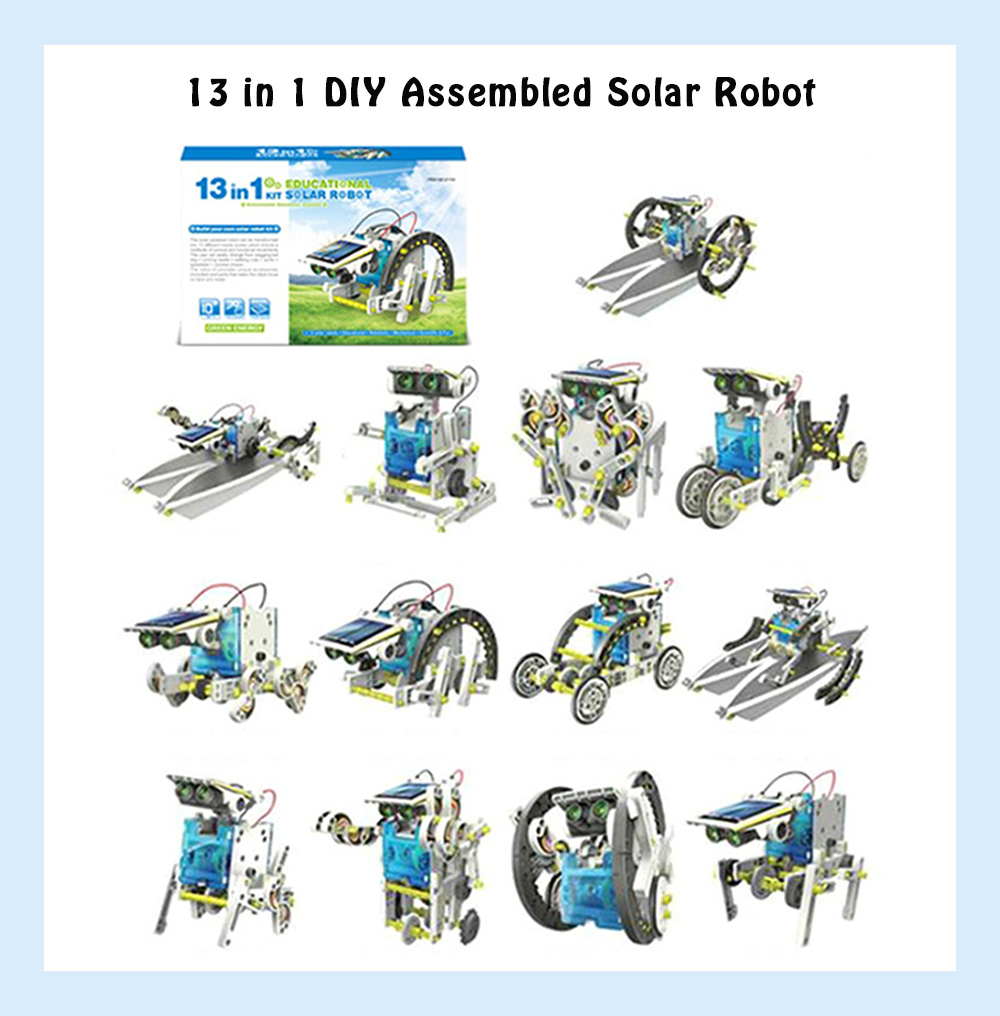 13 in 1 DIY Assembled Solar Robot Toys for Kids