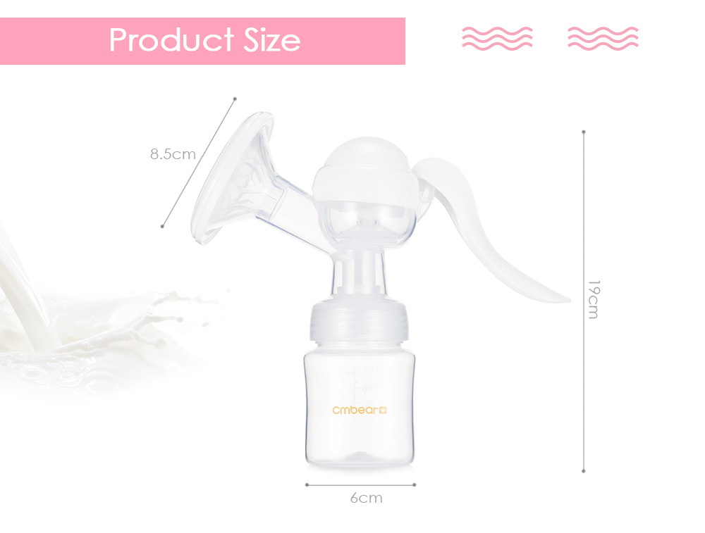 Cmbear 150ml Manual Unilateral Breastfeeding BPA Free Breast Pump