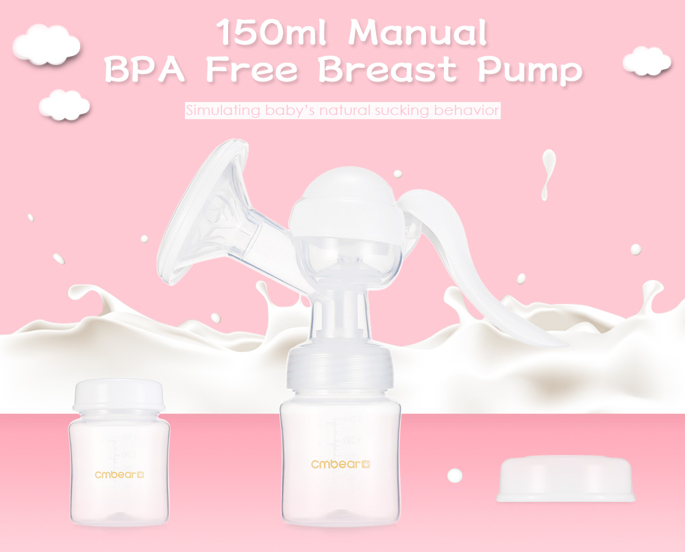 Cmbear 150ml Manual Unilateral Breastfeeding BPA Free Breast Pump