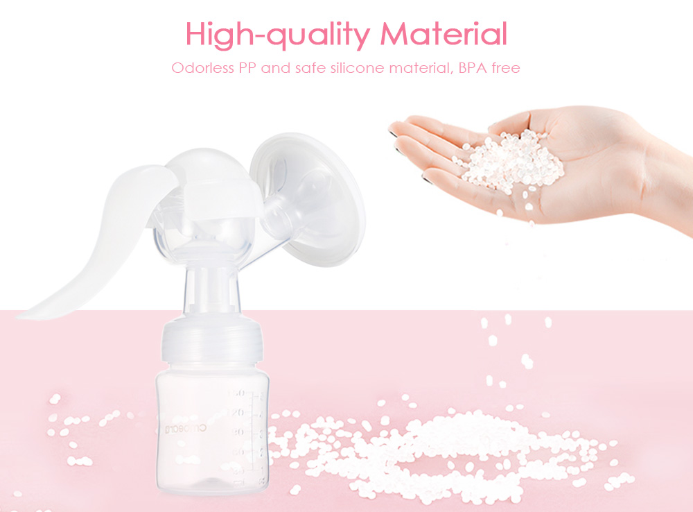 Cmbear 150ml Manual Unilateral Breastfeeding BPA Free Breast Pump with Teat