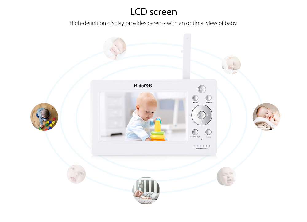 Kidome 8203KF 720P Digital Color Video Baby Monitor with 5 inch HD LCD