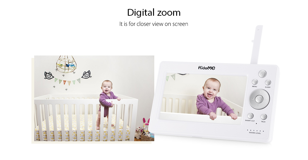 Kidome 8203KF 720P Digital Color Video Baby Monitor with 5 inch HD LCD