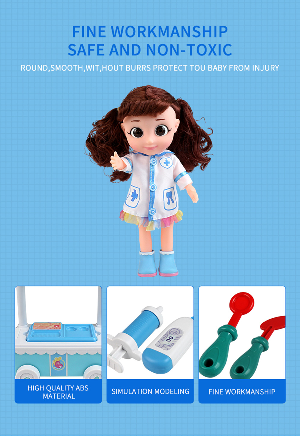 T2003A Electric Doctor Doll Operating Table Play House Toy