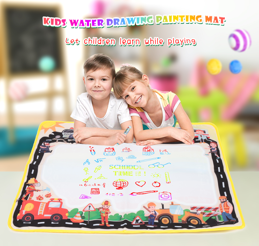 69 x 55cm Baby Kids Water Drawing Painting Mat Board Play Rug with Magic Pen