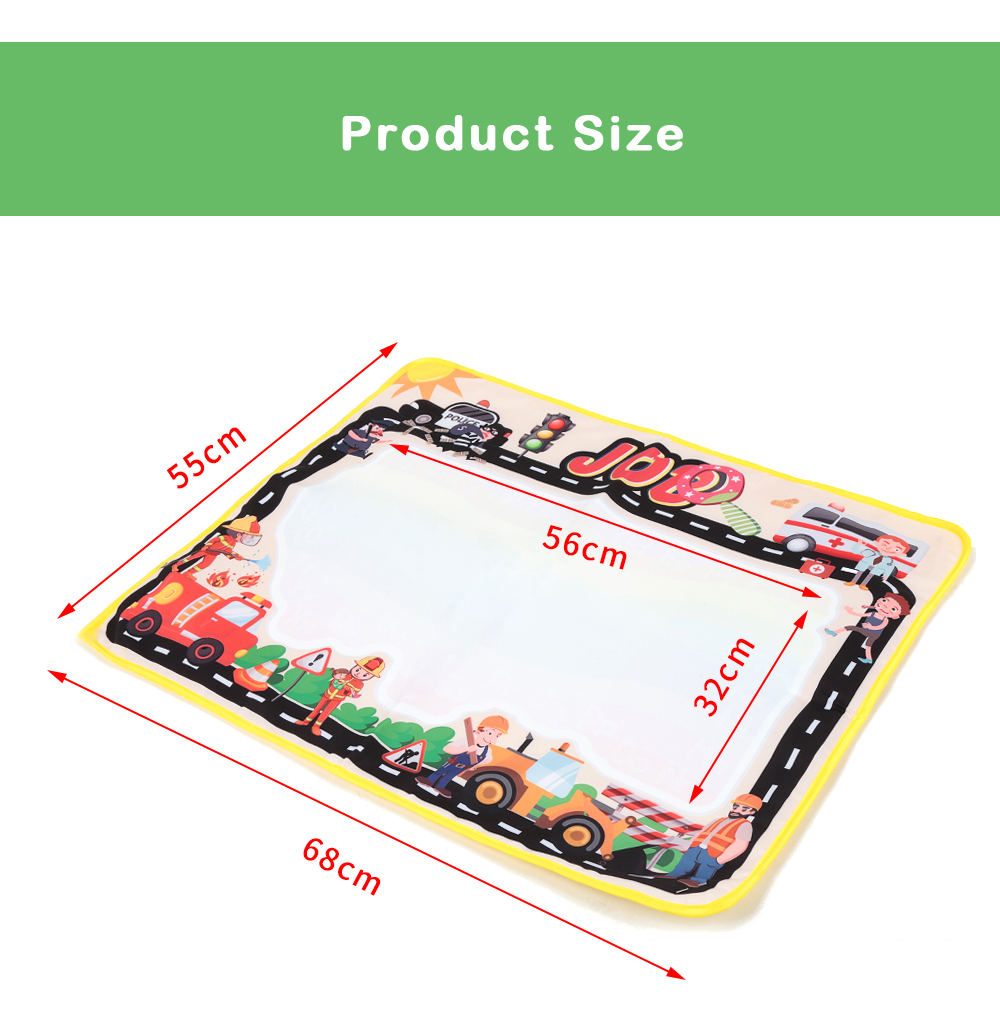 69 x 55cm Baby Kids Water Drawing Painting Mat Board Play Rug with Magic Pen