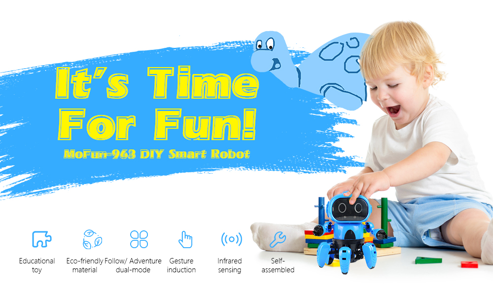 MoFun - 963 DIY Assembled Electric Robot Infrared Obstacle Avoidance Educational Toy MoFun - 963 DIY Assembled Electric Robot Infrared Obstacle Avoidance Educational Toy