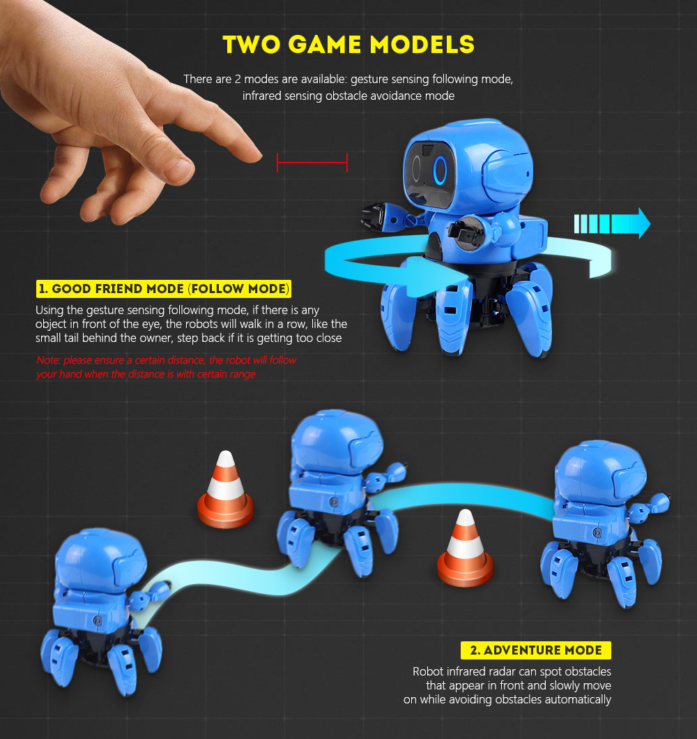 MoFun - 963 DIY Assembled Electric Robot Infrared Obstacle Avoidance Educational Toy MoFun - 963 DIY Assembled Electric Robot Infrared Obstacle Avoidance Educational Toy
