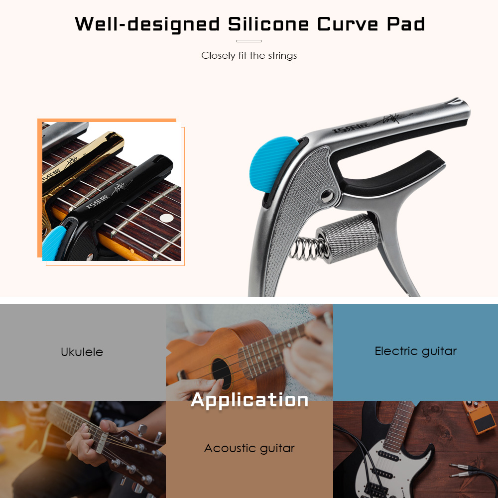 Qiaolejiang GGC - 02 Alloy Guitar Capo Musical Instrument Accessory Qiaolejiang GGC - 02 Alloy Guitar Capo Musical Instrument Accessory
