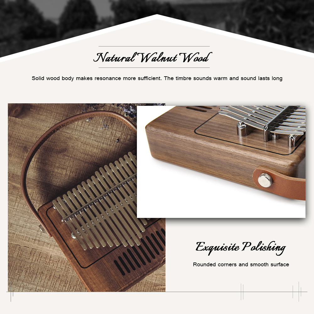 TOM TK - R1 17-key Kalimba Thumb Piano Walnut Wood Musical Instrument TOM TK - R1 17-key Kalimba Thumb Piano Walnut Wood Musical Instrument