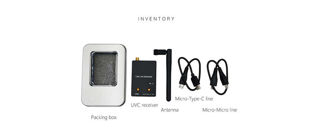 Turbowing 5.8Ghz FPV UVC Receiver Support Android Mobile Phone Turbowing 5.8Ghz FPV UVC Receiver Support Android Mobile Phone