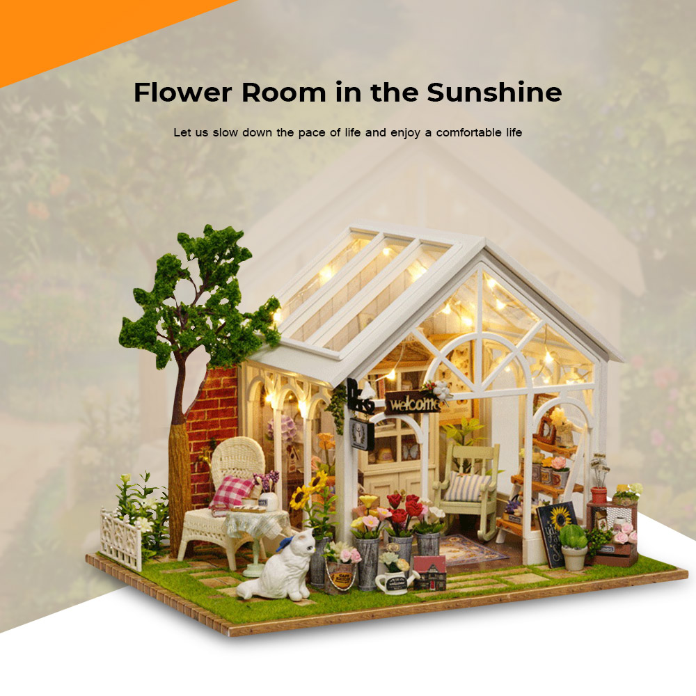 CUTE ROOM A - 063 DIY Cabin Hand-assembled Wooden Flower House Children Puzzle Toys CUTE ROOM A - 063 DIY Cabin Hand-assembled Wooden Flower House Children Puzzle Toys