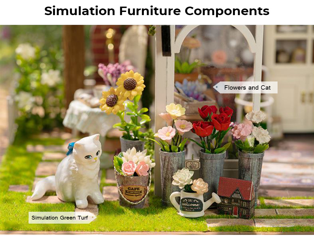 CUTE ROOM A - 063 DIY Cabin Hand-assembled Wooden Flower House Children Puzzle Toys