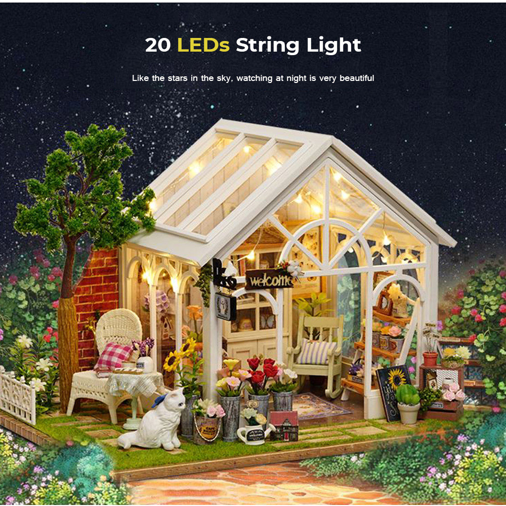 CUTE ROOM A - 063 DIY Cabin Hand-assembled Wooden Flower House Children Puzzle Toys CUTE ROOM A - 063 DIY Cabin Hand-assembled Wooden Flower House Children Puzzle Toys
