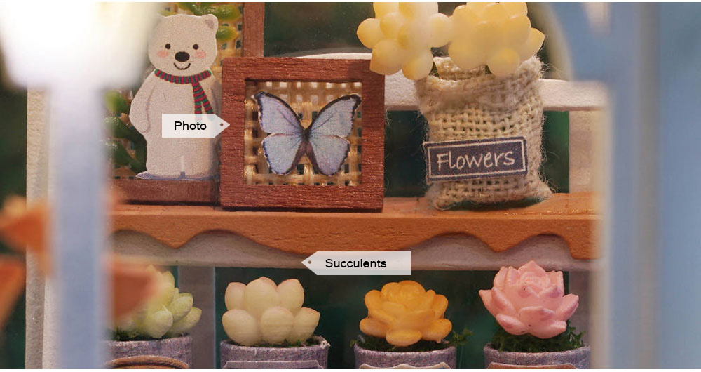 CUTE ROOM A - 063 DIY Cabin Hand-assembled Wooden Flower House Children Puzzle Toys CUTE ROOM A - 063 DIY Cabin Hand-assembled Wooden Flower House Children Puzzle Toys
