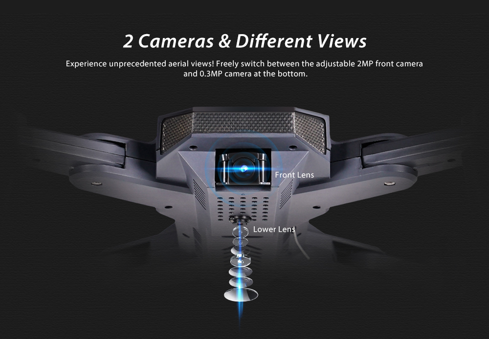 TIANQU VISUO XS816 Optical Flow Positioning Dual Camera WiFi 2MP + 0.3MP RC Drone - RTF
