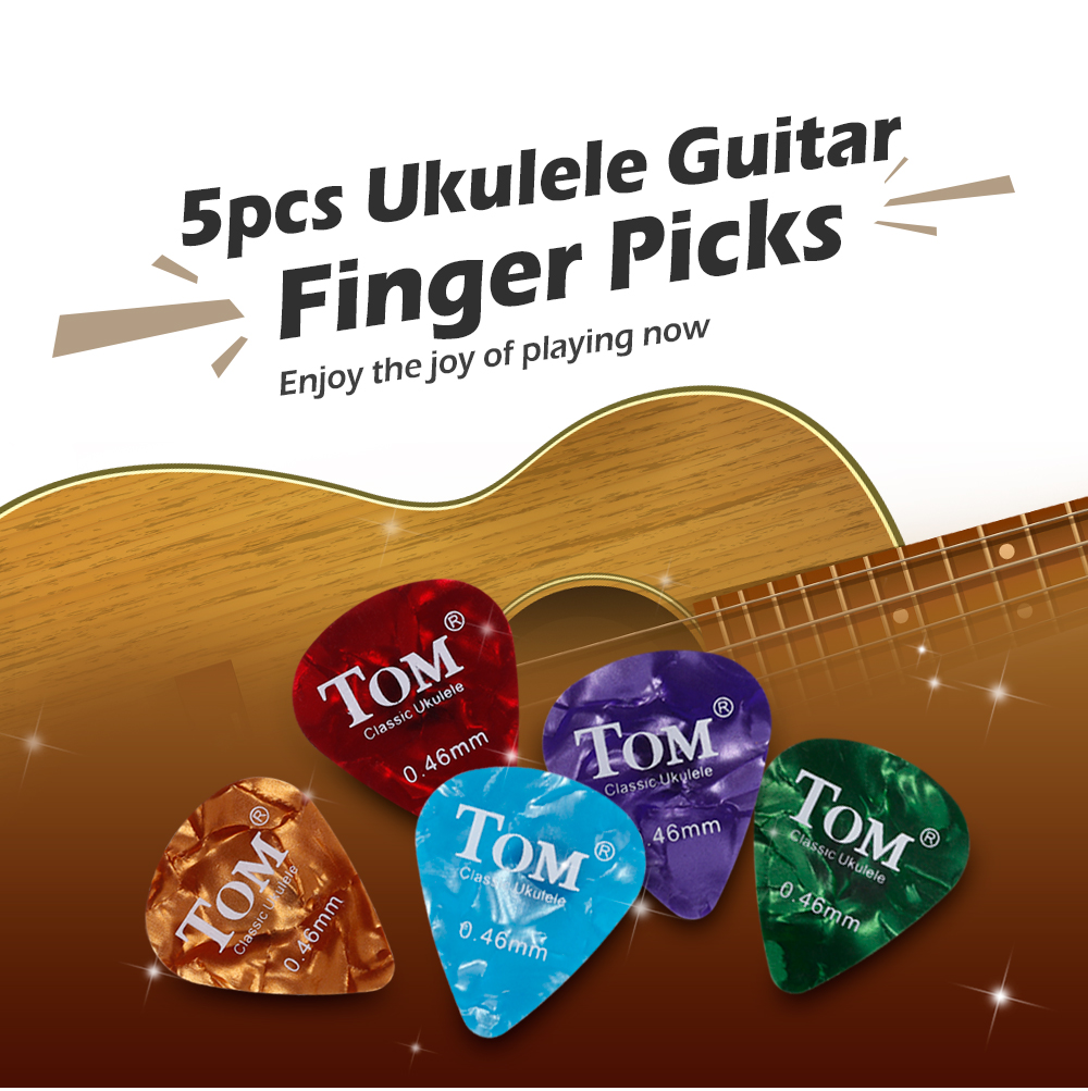 TOM TP1 5pcs 0.46mm Multicoloured Wear-resistant Ukulele Guitar Finger Picks