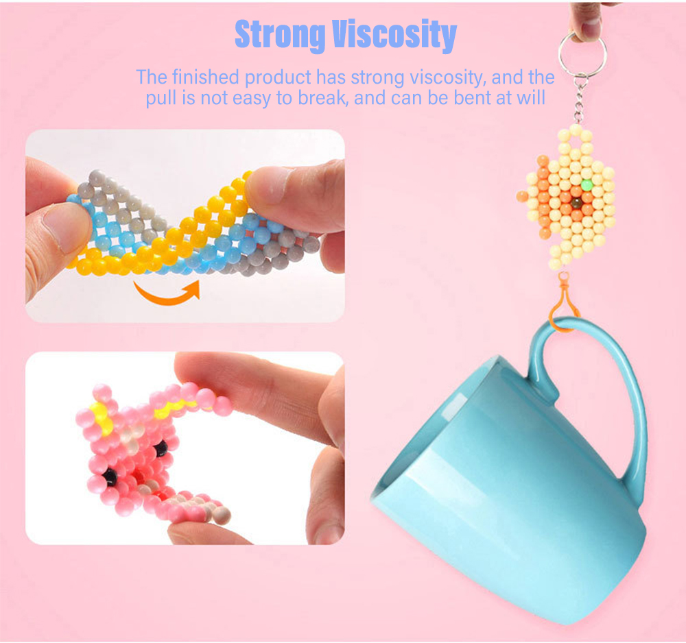 Water Sticky Beads with Pegboards Tweezer Ironing Paper for Kids Beginners Art Crafts Toys