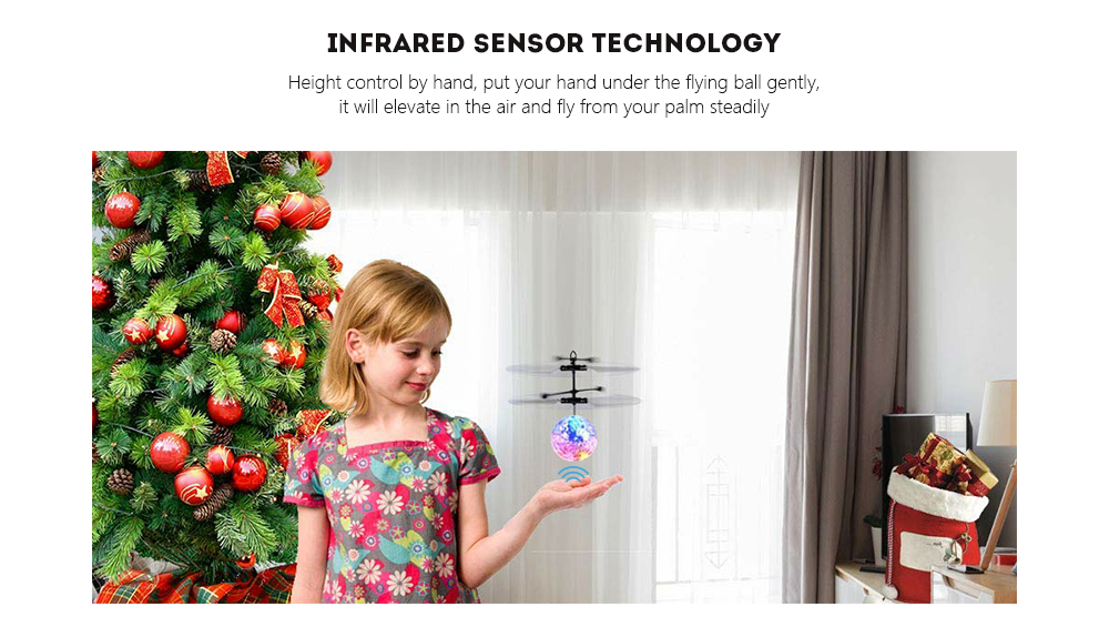 Induction Colorful Lamp Flash Flying Ball Helicopter Toy for Kids
