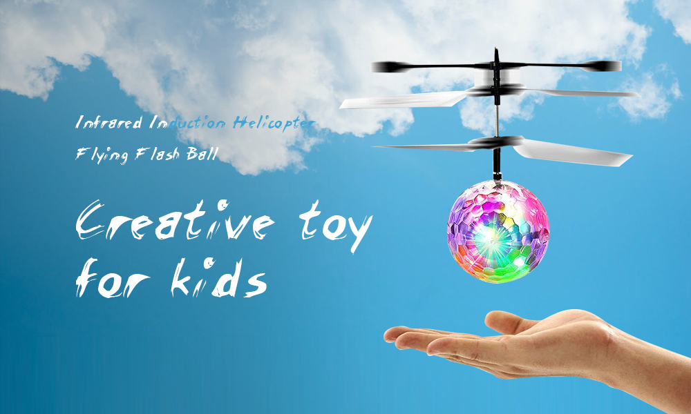 Induction Colorful Lamp Flash Flying Ball Helicopter Toy for Kids