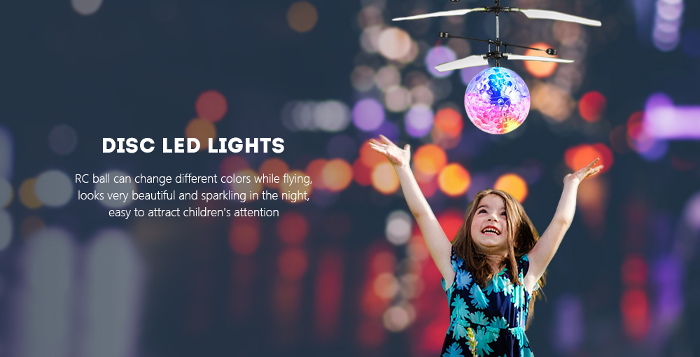Induction Colorful Lamp Flash Flying Ball Helicopter Toy for Kids