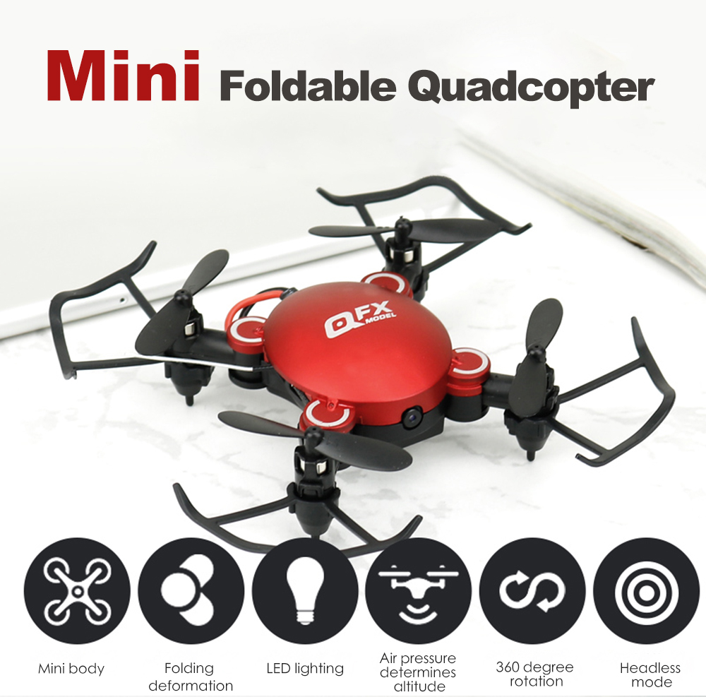 QFX Mini Drone Foldable Quadcopter Model Toy with Remote Control QFX Mini Drone Foldable Quadcopter Model Toy with Remote Control