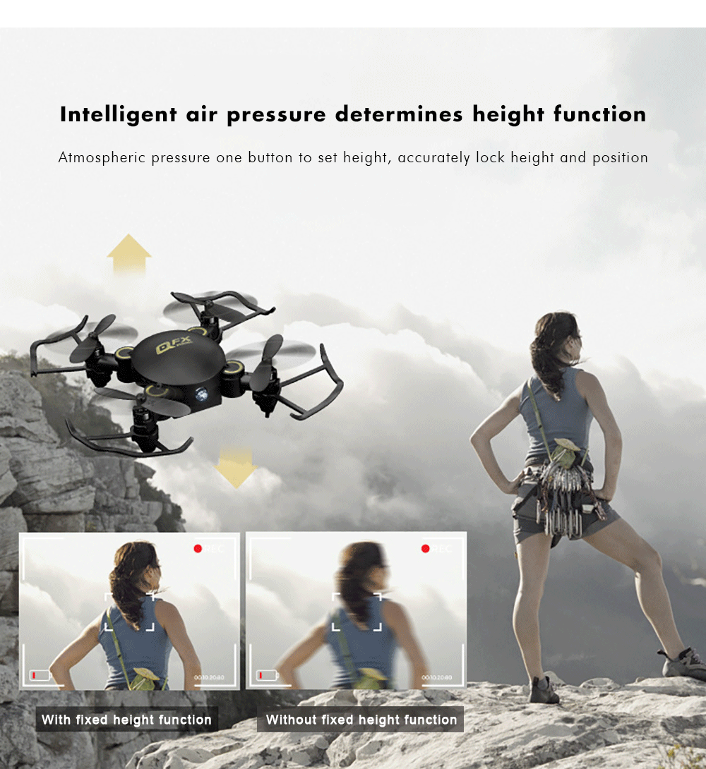 QFX Foldable Quadcopter Mini Drone Model Toy with Remote Control