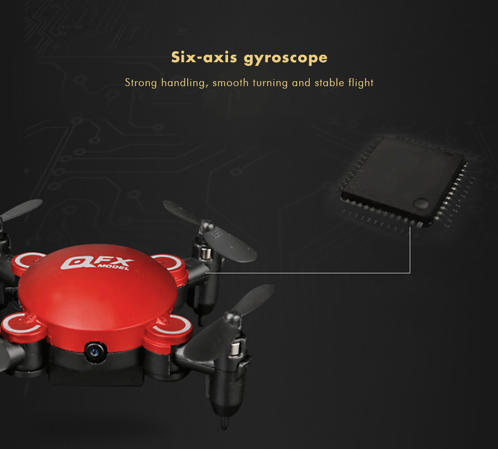 QFX Foldable Quadcopter Mini Drone Model Toy with Remote Control