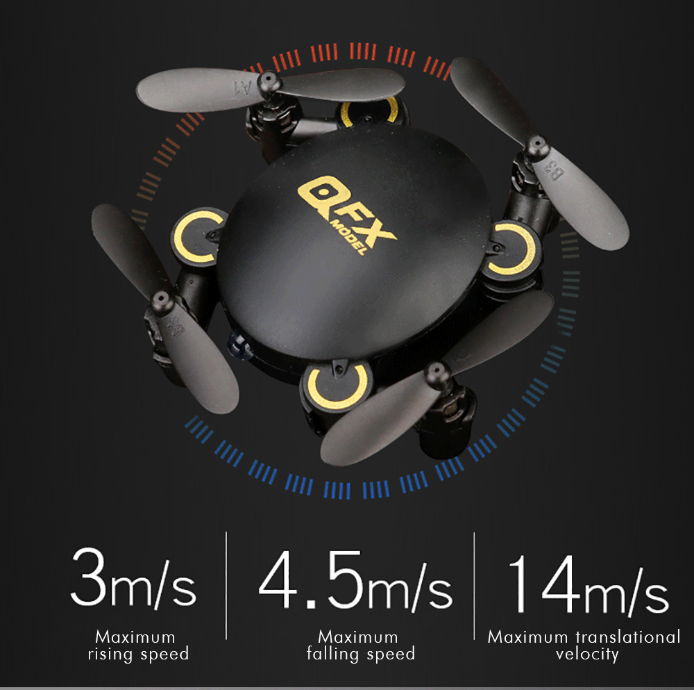 QFX Foldable Quadcopter Mini Drone Model Toy with Remote Control QFX Foldable Quadcopter Mini Drone Model Toy with Remote Control