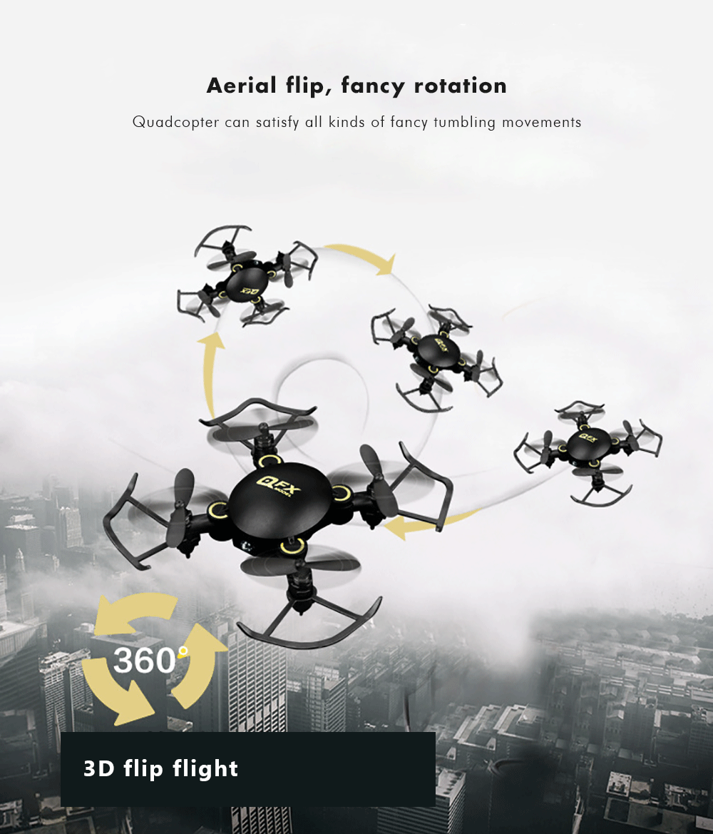 QFX Foldable Quadcopter Mini Drone Model Toy with Remote Control QFX Foldable Quadcopter Mini Drone Model Toy with Remote Control