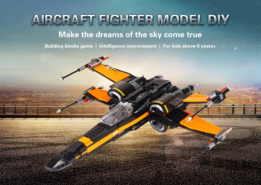 DIY Building Blocks Fighter Aircraft Model Intelligence Toy Gift