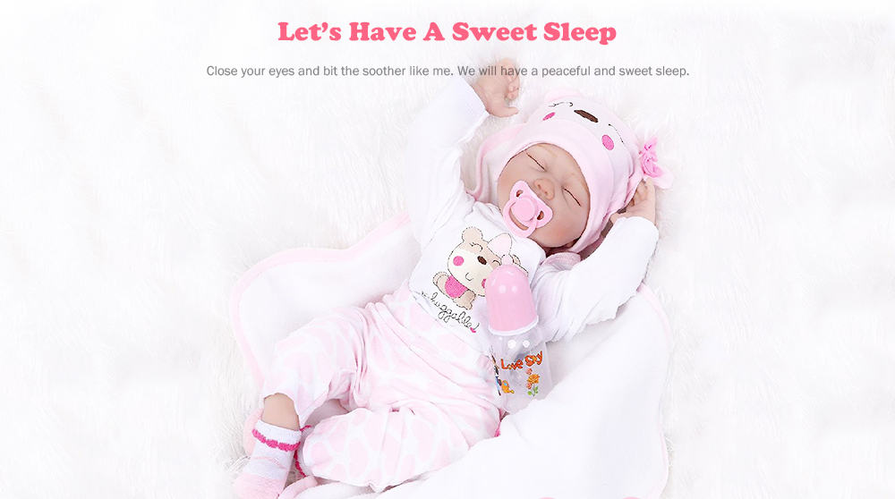 Realistic Sleeping Reborn Baby Doll Soft Silicone Girl Lifelike Toy Realistic Sleeping Reborn Baby Doll Soft Silicone Girl Lifelike Toy