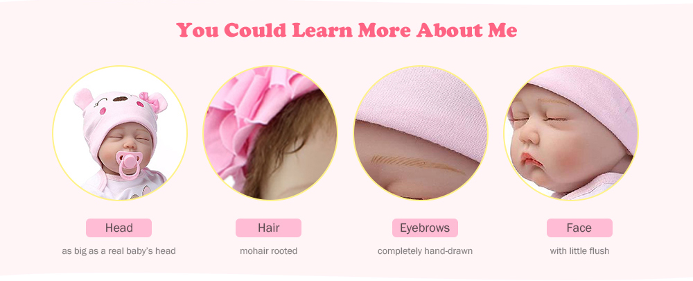 Realistic Sleeping Reborn Baby Doll Soft Silicone Girl Lifelike Toy Realistic Sleeping Reborn Baby Doll Soft Silicone Girl Lifelike Toy