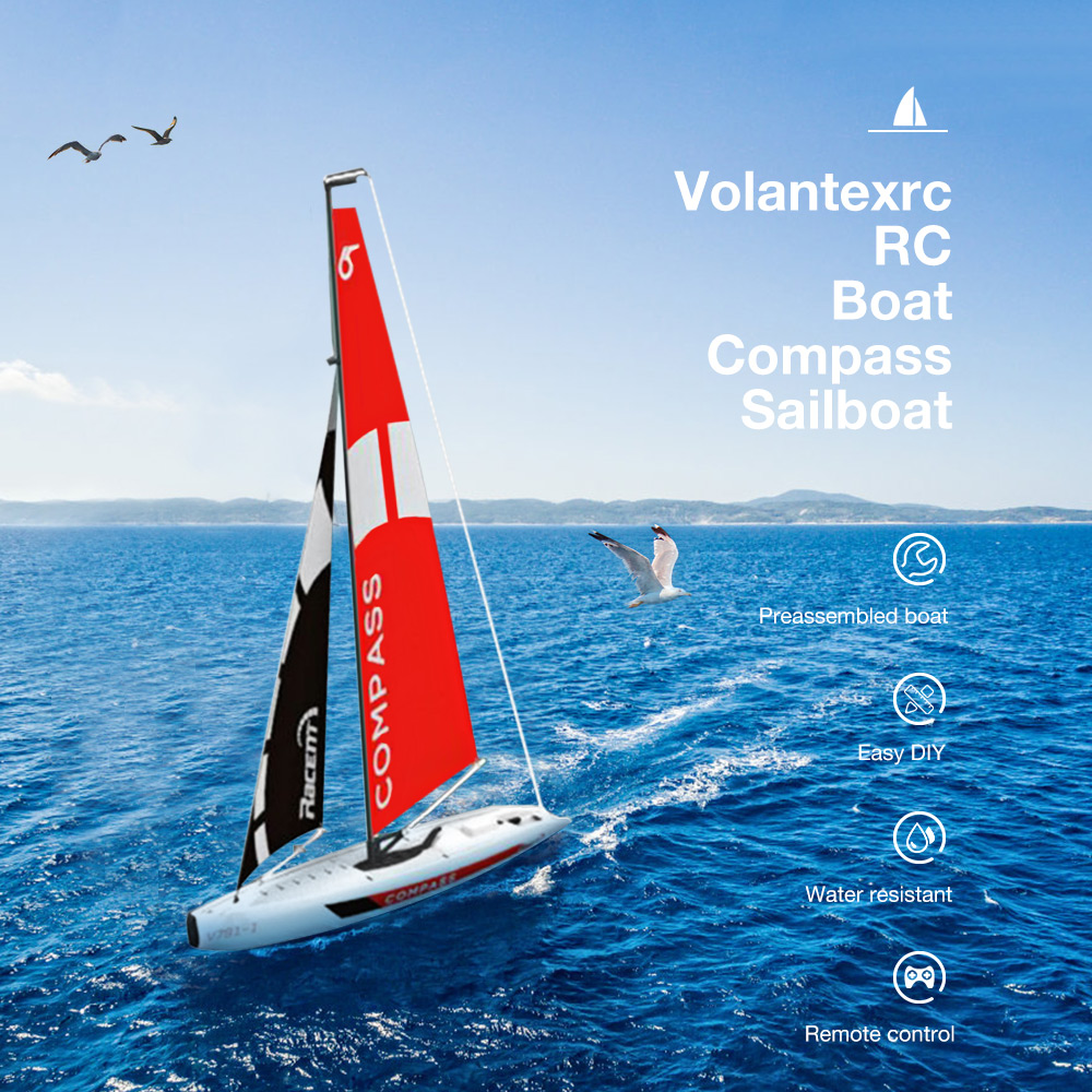 Volantexrc 791 - 1 65CM 2.4G 4CH RC Boat Compass Pre-assembled Sailboat without Battery Toy Volantexrc 791 - 1 65CM 2.4G 4CH RC Boat Compass Pre-assembled Sailboat without Battery Toy