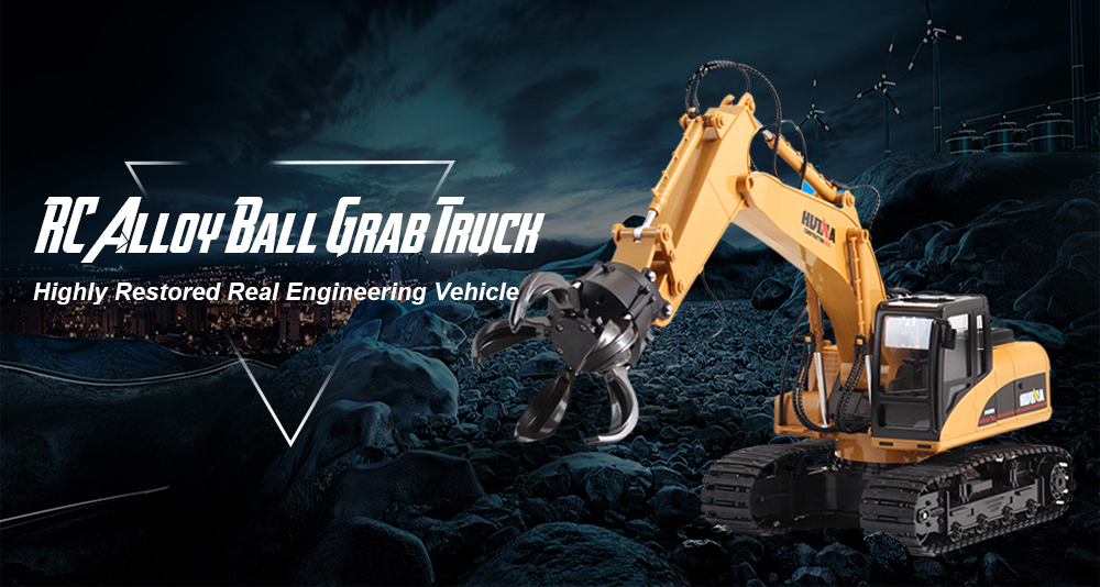 HUINA RC Alloy Ball Grabber Engineering Truck RTR 680-degree HUINA RC Alloy Ball Grabber Engineering Truck RTR 680-degree
