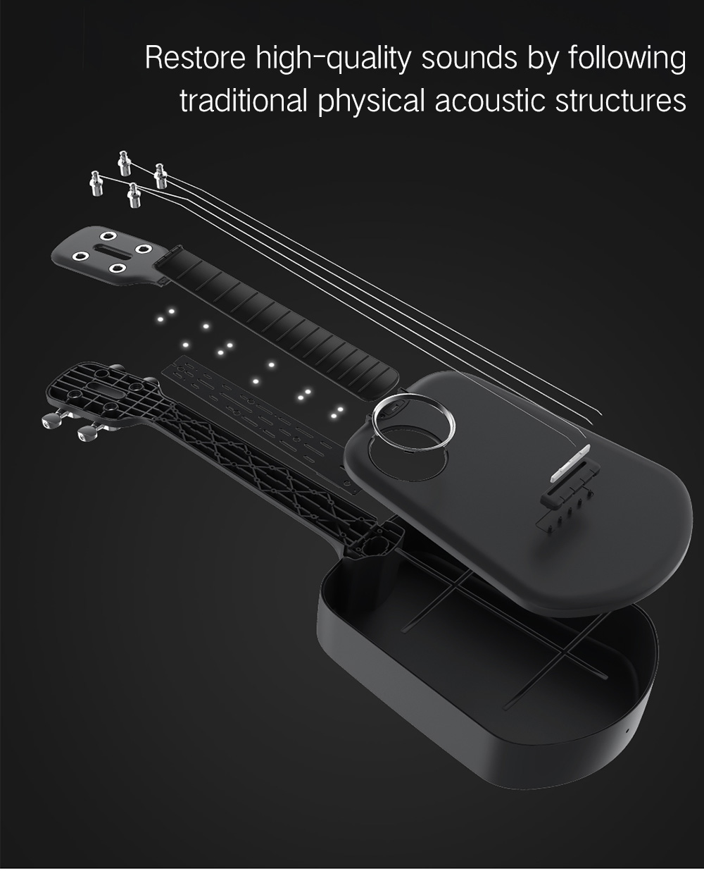 Populele 2 LED Bluetooth USB Smart Ukulele from Xiaomi youpin Populele 2 LED Bluetooth USB Smart Ukulele from Xiaomi youpin