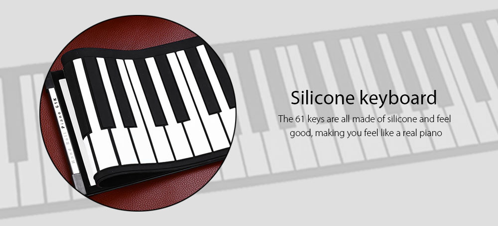 Flexible 61 Keys Silicone MIDI Digital Roll-up Keyboard Piano Flexible 61 Keys Silicone MIDI Digital Roll-up Keyboard Piano