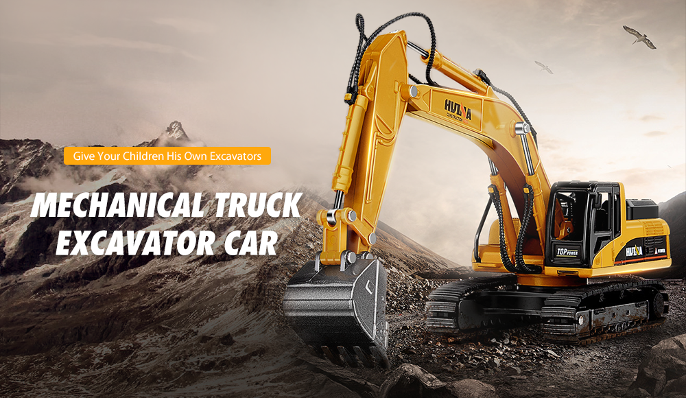 1:50 Alloy Truck Excavator Car Hammer Vehicle Breaker Model Diecast for Kids Toys Gift
