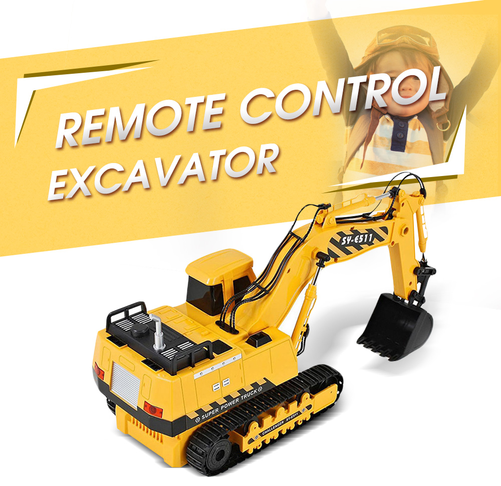 DOUBLEE E511 - 003 Funny Toy Remote Control Excavator