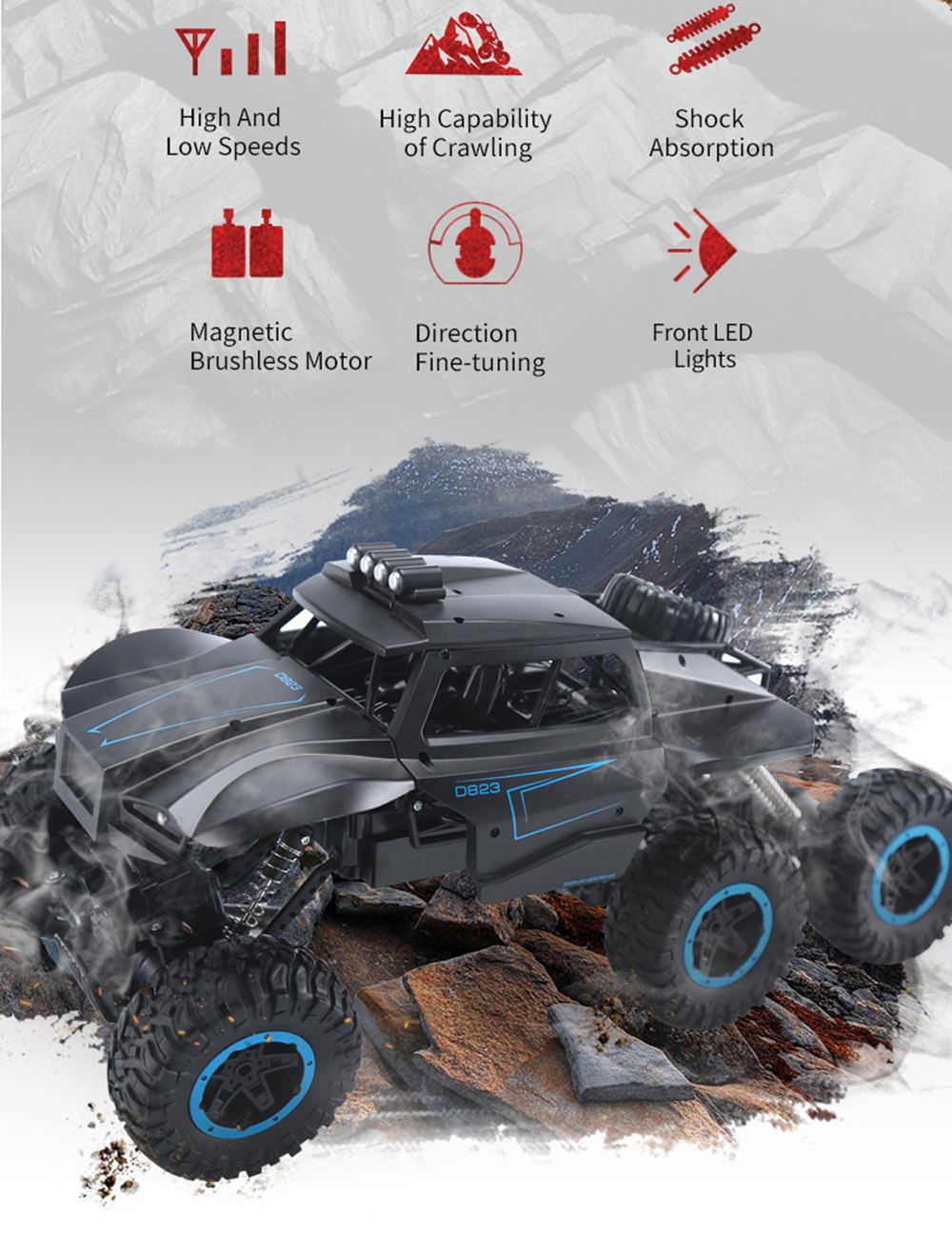JJRC Q51 MAX Six-wheel Drive Off-road Remote Control Car JJRC Q51 MAX Six-wheel Drive Off-road Remote Control Car
