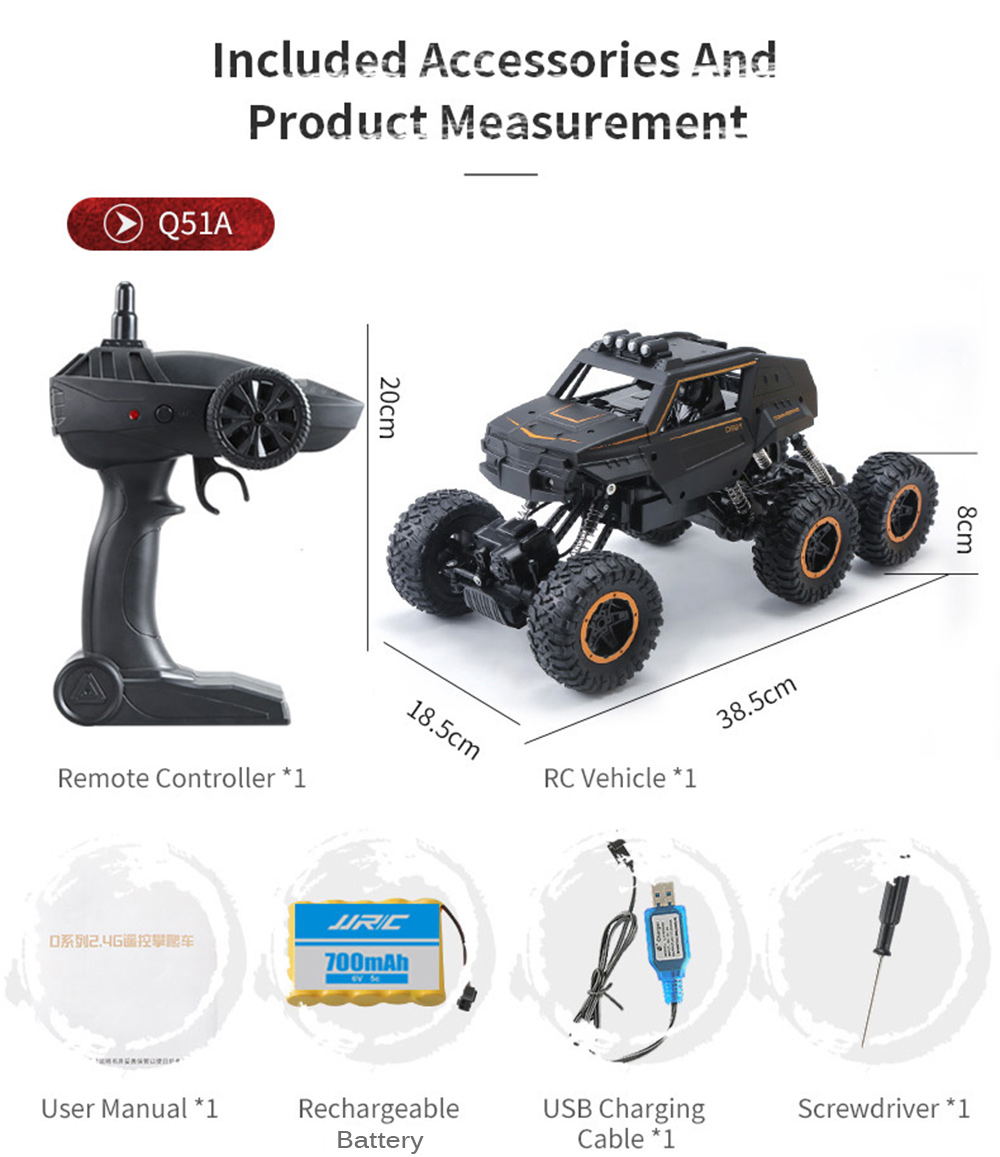 JJRC Q51 MAX Six-wheel Drive Off-road Remote Control Car JJRC Q51 MAX Six-wheel Drive Off-road Remote Control Car