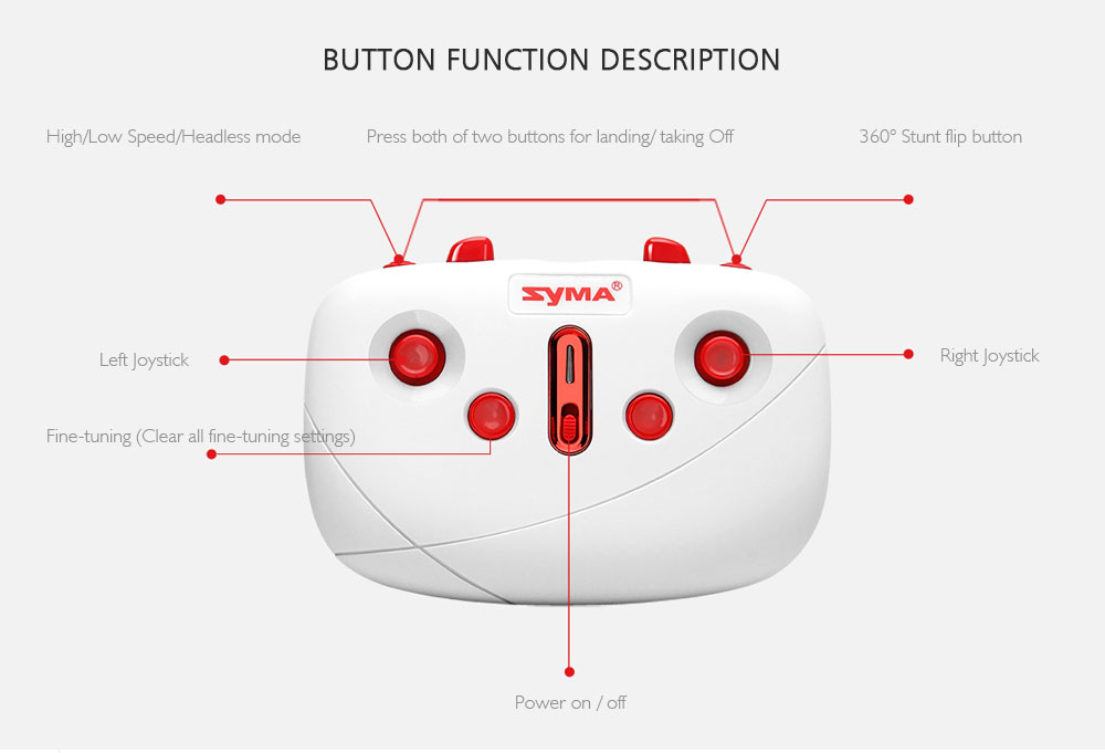 SYMA X20 Mini RC Drone RTF Headless Mode / Altitude Hold / 360 Degree Flip