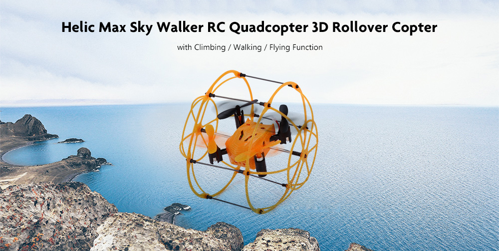 Helic Max Sky Walker 1336 2.4GHz 4CH RC Quadcopter 3D Flip Climbing Wall Roller Copter Helic Max Sky Walker 1336 2.4GHz 4CH RC Quadcopter 3D Flip Climbing Wall Roller Copter