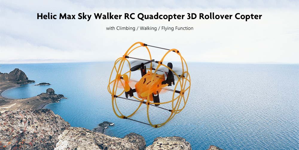 Helic Max Sky Walker 1336 2.4GHz 4CH RC Quadcopter 3D Flip Climbing Wall Roller Copter