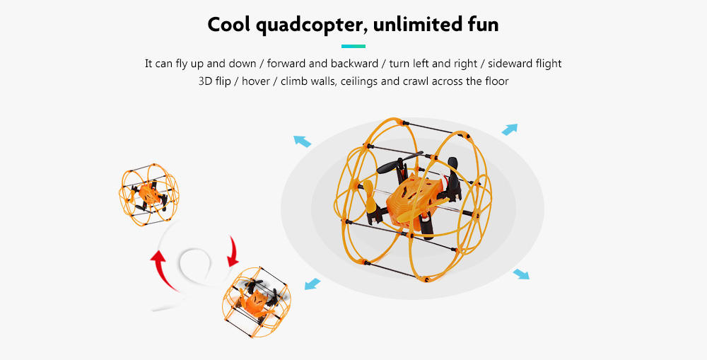 Helic Max Sky Walker 1336 2.4GHz 4CH RC Quadcopter 3D Flip Climbing Wall Roller Copter Helic Max Sky Walker 1336 2.4GHz 4CH RC Quadcopter 3D Flip Climbing Wall Roller Copter